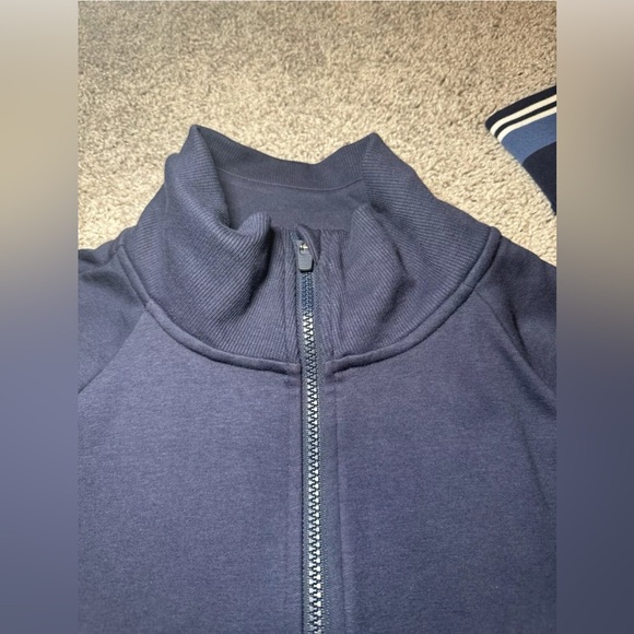 NWT Athleta Triumph Game Point Jacket, Blue/Side Stripes, Sz Medium Tall - Picture 4 of 12